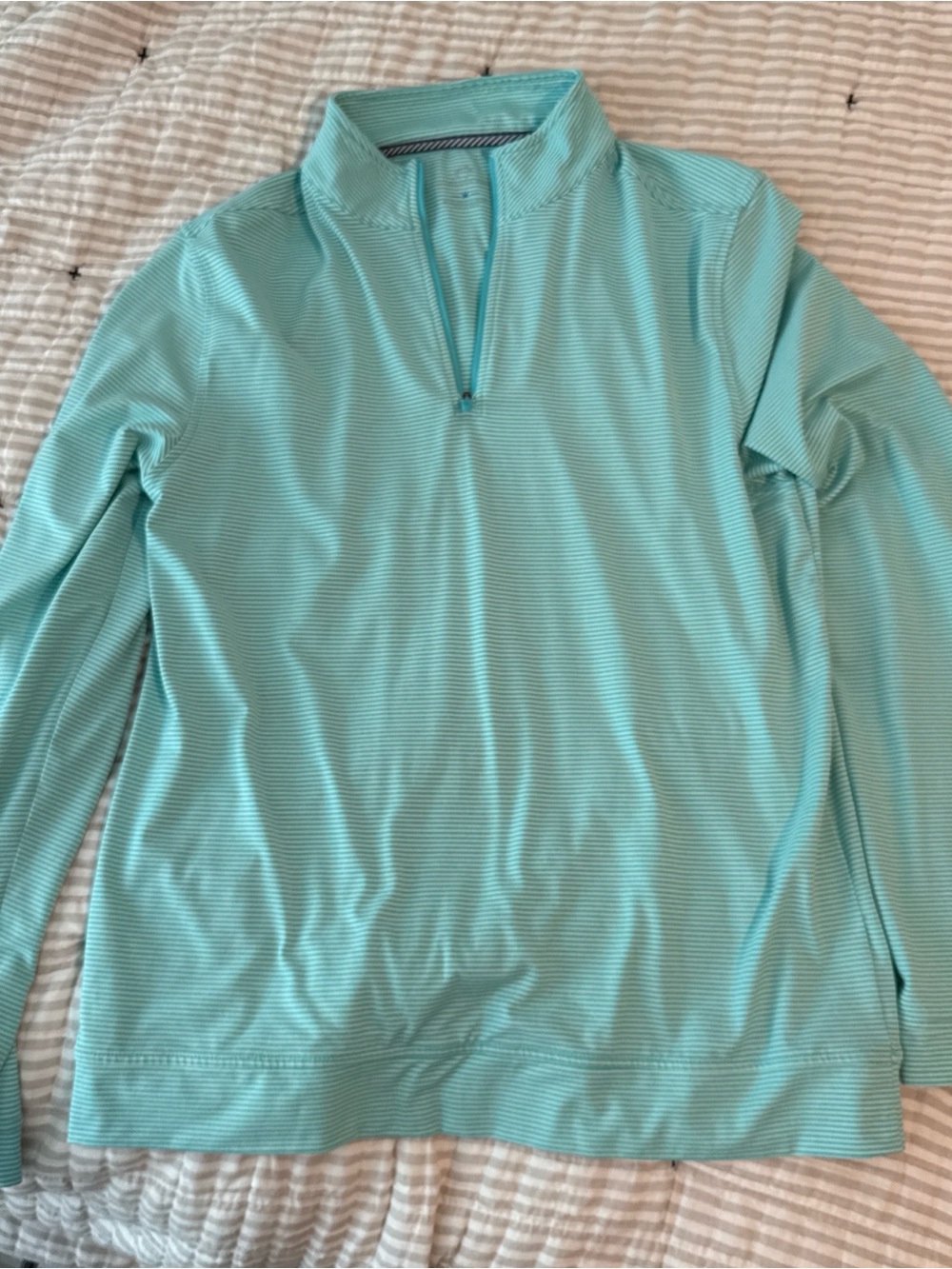Southern Tide Men's Light Aqua Quarter-Zip Sweater